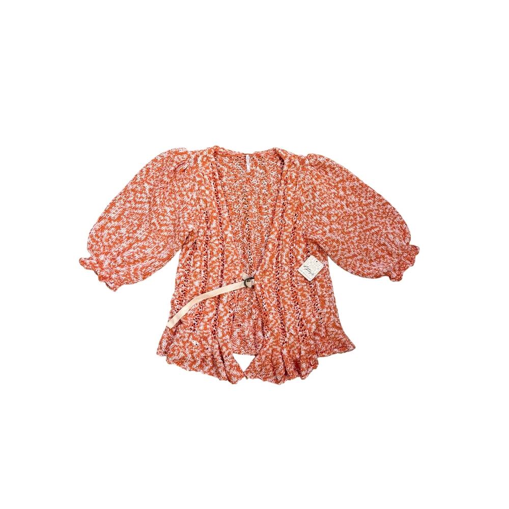 NWT Free People Yesterday Small Chunky Grandma Cardigan Delicate Ruffle